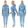 Women's Fleece Sweatpants and Hoodie Set Jogger Cropped Sweatshirt Hoodies Sets