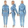 Women's Fleece Sweatpants and Hoodie Set Jogger Cropped Sweatshirt Hoodies Sets