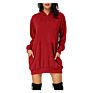 Women's Long Sleeve Casual Hoodie Dress Pullover Hoodie Dress Plain Dyed Sweatshirt Pocket Hoodie Dress