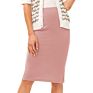 Women's Ribbed Knit Stretch High Waist Bag Hip Pencil Skirt Leopard Print Split One-Step Skirt