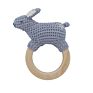 Wood Baby Teether Handmade Crochet Dog Rattle Wood Ring Baby Toys Animal Teething Toy Baby Wooden Teether