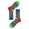Xianghui Men's and Women's Socks Colorful Happy Socks Rubik's Cube Guitar and Cat Pattern