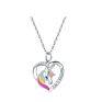 Yiding Design Jewelry Sets Fine Crystal Rhinestone Rainbow Color Unicorn Necklace Set with Earrings Bracelet Ring