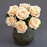 Yiwan the Queen's Rose7 Heads Queen Rose Artificial Flowers for Roses Bouquet Beige Purple Lavender Marigold Queen Rose