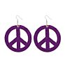 Yuluch Design Earrings Jewelry Peace Sign Glitter Women Hollow Out Wood Earrings Wooden Earrings for Gifts