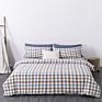 100% Cotton 4 Piece Bedding Set Plaid Checker Pattern Minimalist Style Twin Queen King Size Fitted Sheet Bedding Set