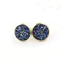 12Mm Druzy Drusy Earrings Resin Cabochon Earrings Gold Stud for Women Men Girl Jewelry Gift