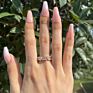 18K Gold Plated Silver Plating Wedding Ring Women Cz Eternity Band Stack Baguette Cubic Zirconia Finger Ring