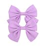 2Pcs/Pair 24 Colors Vintage Linen Fabric Bow Hair Clip Korean Headwear Ponytail Clip Simple Fabric Girl Hair Bows