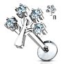 316L Surgical Steel Life Tree Top Clear Cz Labret Helix Tragus Piercing Cartilage Earring Studs
