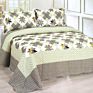 3 Pcs Machine Washable Printing Cotton Quilts Bedding Sets Quilt with Queen King Different Sizes