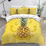 3D Bedding Set Yellow Pineapple Bed Sheets Set Single Double