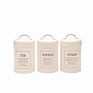 3Pcs Vintage Tea Coffee Sugar Galvanized Metal Kitchen Canisters Sets with Lids