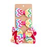 3Pcs/Set Grosgrain Ribbon Hair Bow Attractive Striped Hairgrip Gradient Rainbow Girls Hair Clips Set for Baby Girl