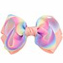 4 Inch Ribbon Hair Bows for Kids Rainbow Gradient Colorful Bows Hairgrips Tie Dye Hair Accessories Hair Clips for Girls