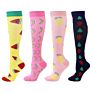 4 Pair Design High Running Travel Logo Nurse Nursing Socks Compression Set