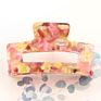 4Cm Jaw Hairpins Floral Acetate Octopus Clips Mini Square Shape Hair Claw Clips for Kids Girls