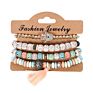 4Pcs/Set Multi-Layer Natural Stone Bead Bracelet Mix Pendant Tassel Bracelet Set for Women