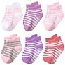 6 Pack Cute Organic Cotton Non Slip anti Skid Sole Infants Ankle Anti-Slip Newborn Toddlers Baby Grip Crew Socks
