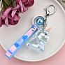 7 Colors Air Bubbles Unicorn Keychain Women Jewelry Acrylic Pendant Key Chains Car Handbag Accessories Keyring