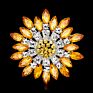 9 Colors Shiny Red Blue Big Crystal Rhinestone Sun Flower for Women Brooches Pins Scarf Accessories Wedding Jewelry Gifts 6.8 Cm