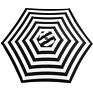 9Ft Garden Outdoor Manual Tilt round Patio Umbrella, Black and White Stripe Fabric