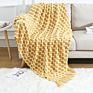 Acrylic Throw Blanket Hand Woven Knit Blankets and Throws with Fringe Tassel for Couch Sofa Bed