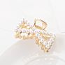 Alloy Metal Hair Accessories Gold Color Rhinestone Pearl Hair Claws for Women