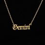 Artilady Vintage Stainless Steel Horoscope Zodiac Sign Letter Pendant Chain Necklace for Women Jewelry Gift