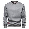 Autumn round Neck Bottoming Shirt Trend Men's Solid Color Pullover Basic Sports Sweater Patch Coat
