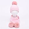 Baby Hat Sets Children Real Big Fur Pom Pom Beanie Wool Cashmere Knitted Kids Hat and Scarf Set