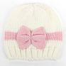 Baby Knitted Hat with Color Matching Bowknot Hat, Baby Warm Cap