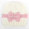 Baby Knitted Hat with Color Matching Bowknot Hat, Baby Warm Cap