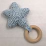 Baby Rattle Teething Toys Crochet Nursering Baby Play Gym Star Teether Toy with Wood