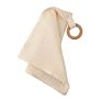 Baby Teether Blanket Muslin Lovey Baby Pacifier Blanket Wooden Teether Newborn Security Blanket