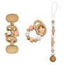 Baby Toy Gift Set Baby Rattle Teether Pacifier Clip Chain Kit