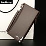 Baellerry Black Long Wallet Men Pu Leather Wrist Rfid Wallet Minimalist Zipper Card Holder Wallet Men Purse