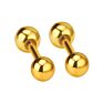 Balls Yellow Gold Color Piercing Small round Ball Stud Earrings for Women Men Children Baby Girls Kids Jewelry
