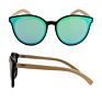 Bamboo Sunglasses Shades Oversized Cat Eye Sunglasses Wooden Legs Colored Lens Sun Glasses