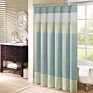 Bathroom Shower Rayon Stitching Stripe Modern Microfiber Shower Curtain,Extra Long Shower Curtain with Small Eyelet