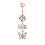 Beach Gold/Silver Plated Stainless Steel Body Piercing Jewelry Women Star Crystal Moon Pendant Belly Button Rings Barbell