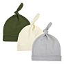Bkd Super Soft Cotton 3-Pack 0-3 Months Newborn Infant Baby Beanie Hats