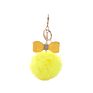 Bm1110 Purple Bow Rhinestone Pom Pom Keychain Fluffy Ball Key Chain Faux Fur Ball Keyrings for Girls Women