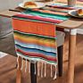 Boho Ethnic Style Beach Blanket Beach Towel Tassels Throw Rug Mexican Style Picnic Blanket Handmade Striped Tablecloth
