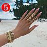 Boho Vintage Ring Set Gold Knuckle Rings for Women Crystal Star Crescent Geometric Female Finger Rings Set Jewelry