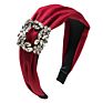 Boutique Geometric Hollow Pattern Ring Buckle Rhinestone Hairband Banquet Retro Fabric Headwear Wide Side Gold Velvet Headband