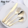 Buygo 4 Pcs 1010 Cutlery Gift Set Fork Knife Spoon Restaurant Party Tableware Eating Utensils Black Flatware Silverware Set