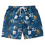 Cartoon White Cute Mens Boys Swim Shorts with Mesh Liner