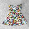 Casual Dress Girl Ruffle Dress Cow Farm Printed Baby Girl Dresses