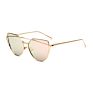 Cat Eye Vintage Designer Rose Gold Mirror Sunglasses for Women Metal Reflective Flat Lens Sun Glasses Female Oculos